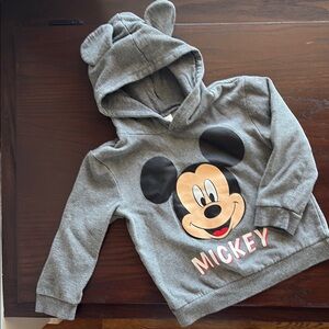 Kids Grey Mickey Hooded Sweatshirt with Ears